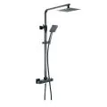 Trisen Zacha Black Square Exposed Thermostatic Shower TSS101 - 0