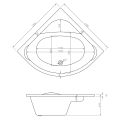 Vasca Notte Standard 1350x1350x620mm 0TH Corner Bath w/Legs - 1
