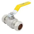 22mm Yellow Handle Gas Lever Valve - 0
