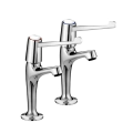 Bristan Lever High Neck Pillar Taps with 6" Levers VAL2 HNK C 6 CD - 0