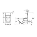 Abacus Simple Flat To Wall Close Coupled Toilet Pan VBSW-35-1510 - 1