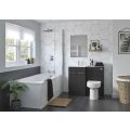 Vasca Fino 900mm F/S L-Shape Pack & Basin (RH) - Anthracite Gloss  - 1