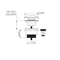 Abacus Universal Click/Freeflow Basin Waste Black VETW-105-0550 - 1