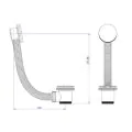 Abacus Bath Click Waste EZ Clean Brushed Nickel VETW-107-1020 - 1