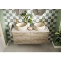 Vasca Forte 610mm Floor Standing 2 Door Basin Unit & 0TH Thin Edge Basin - Oak  - 3