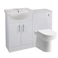 Vasca Idro 560mm Basin Unit & WC Unit Pack - White Gloss  - 0