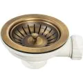 Abode 90mm (1.5") Manual Basket Strainer Waste - Antique Brass AX1136 - 0