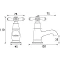 Bristan Colonial Basin Taps Chrome (Pair) K 1/2 C - 1