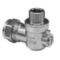 Angled Flat Face Isolation Valve - Chrome - 15mm x 1/2" - 0