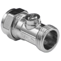 Brass Straight Flat Face Isolation Valve - C/P - 15mm x 1/2"  - 0