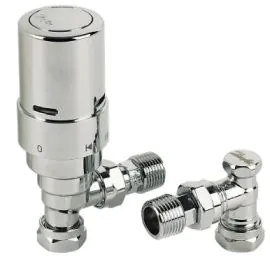 Danfoss RAS-D2 Thermostatic Rad Valve Pack 10/15mm Chrome (Angled)