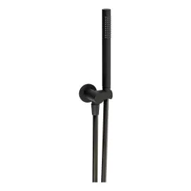 Abode Euphoria Circular Wall Outlet Handset & Bracket Set - Matt Black AB2638