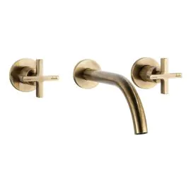 Abode Serenitie Wall Mounted Basin/Bath Mixer Antique Brass AB2727
