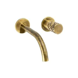 Abode Kite Wall Mounted Basin Mixer Antique Brass AB2748