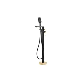 Abode Levarto Floor Standing Bath Shower Mixer Matt Black & Brass AB2805