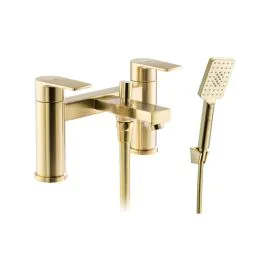 Abode Aquip Deck Mounted Bath Shower Mixer Brushed Brass AB2844