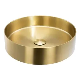 Abode Iox 375mm Round Steel Basin - PVD Brass ABB1001