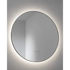 Abode Mayar 600mm Round LED Mirror - Matt Black ABM1012