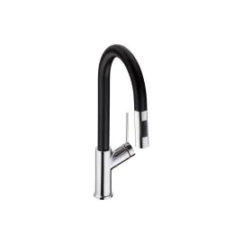 Abode Virtue Nero Kitchen Mixer Tap w/Pull Out Chrome AT1244