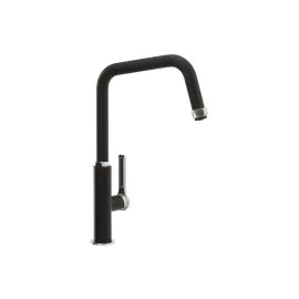 Abode Hex Single Lever Mixer Tap Brushed Nickel/Black AT2086