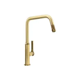 Abode Hex Single Lever Mixer Tap w/Pull Out Antique Brass AT2090