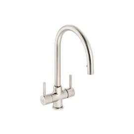 Abode Zest Monobloc Pull-Out Kitchen Mixer Tap Brushed Nickel AT2165