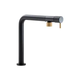 Abode Agilis Single Lever Mixer Tap Black & Brass AT2187
