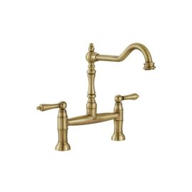 Abode Mayenne Bridge Mixer Tap Antique Brass AT2234