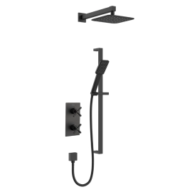 Bristan Cruzar Concealed Shower with Fixed Head and Flexible Riser Kit Black CRU BLK SHWR PK