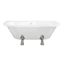 Vasca Contessa Freestanding Back To Wall 1700x800x600mm 2TH Bath w/Feet - White