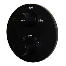 Vema Timea Black Two Outlet Thermostatic Valve DICM0448