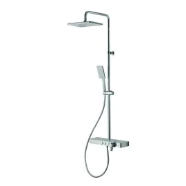 Vema Thermostatic Shower Column w/Fixed Head Riser Shelf & Foot Wash - White/Chrome DICM0460