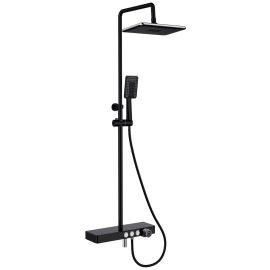 Vema Thermostatic Shower Column w/Fixed Head Riser Shelf & Foot Wash - Black DICM0462