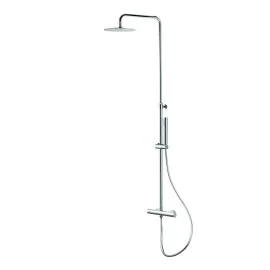 Vema Thermostatic Round Bar Valve w/Fixed Head & Riser - Chrome DICM0464