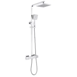 Vasca Scatola Cool-Touch Thermostatic Mixer Shower w/Riser & Overhead Kit - Chrome