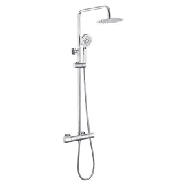 Vasca Stella Cool-Touch Thermostatic Mixer Shower w/Riser & Overhead Kit - Chrome
