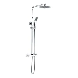 Vasca Square Thermostatic Bar Mixer w/Riser Kit - Chrome