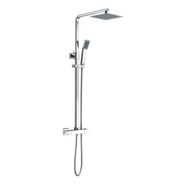 Vasca Cosmo Square Thermostatic Bar Mixer w/Riser Kit - Chrome