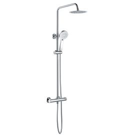 Vasca Urus Round Thermostatic Bar Mixer w/Riser Kit - Chrome