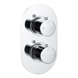 Vasca Urus Thermostatic Single Outlet Twin Shower Valve - Chrome