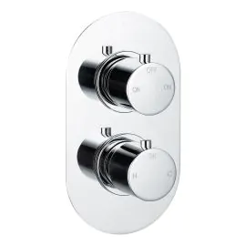 Vasca Urus Thermostatic Two Outlet Twin Shower Valve - Chrome
