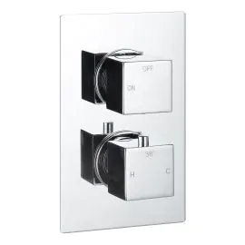 Vasca Cosmo Thermostatic Single Outlet Twin Shower Valve - Chrome