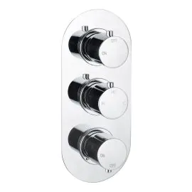 Vasca Urus Thermostatic Two Outlet Triple Shower Valve - Chrome