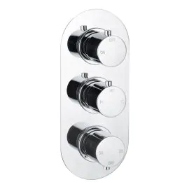 Vasca Urus Thermostatic Three Outlet Triple Shower Valve - Chrome