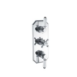 Vasca 1863 Traditional Lever Thermostatic Two Outlet Shower Valve - Chrome