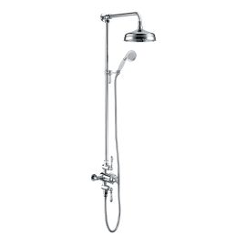 Vasca 1863 Traditional Exposed Two Outlet Shower Valve w/Riser Kit & Overhead - Chrome