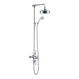 Vasca 1863 Traditional Exposed Two Outlet Shower Valve w/Riser Kit & Overhead - Chrome