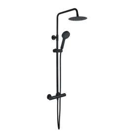 Vasca Urus Round Thermostatic Bar Mixer w/Riser Kit - Matt Black