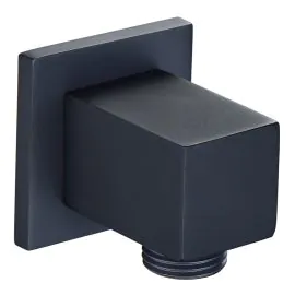 Vasca Square Wall Outlet Elbow - Matt Black