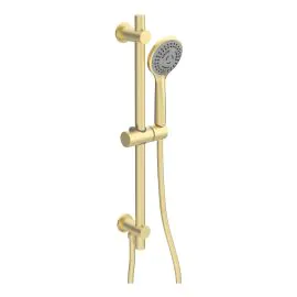 Vasca Urus Round Riser Rail Kit w/Elbow & 3 Mode Handset - Brushed Brass